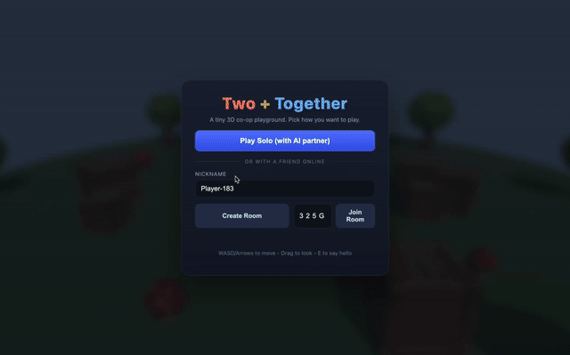 Player 1 View — Create Room