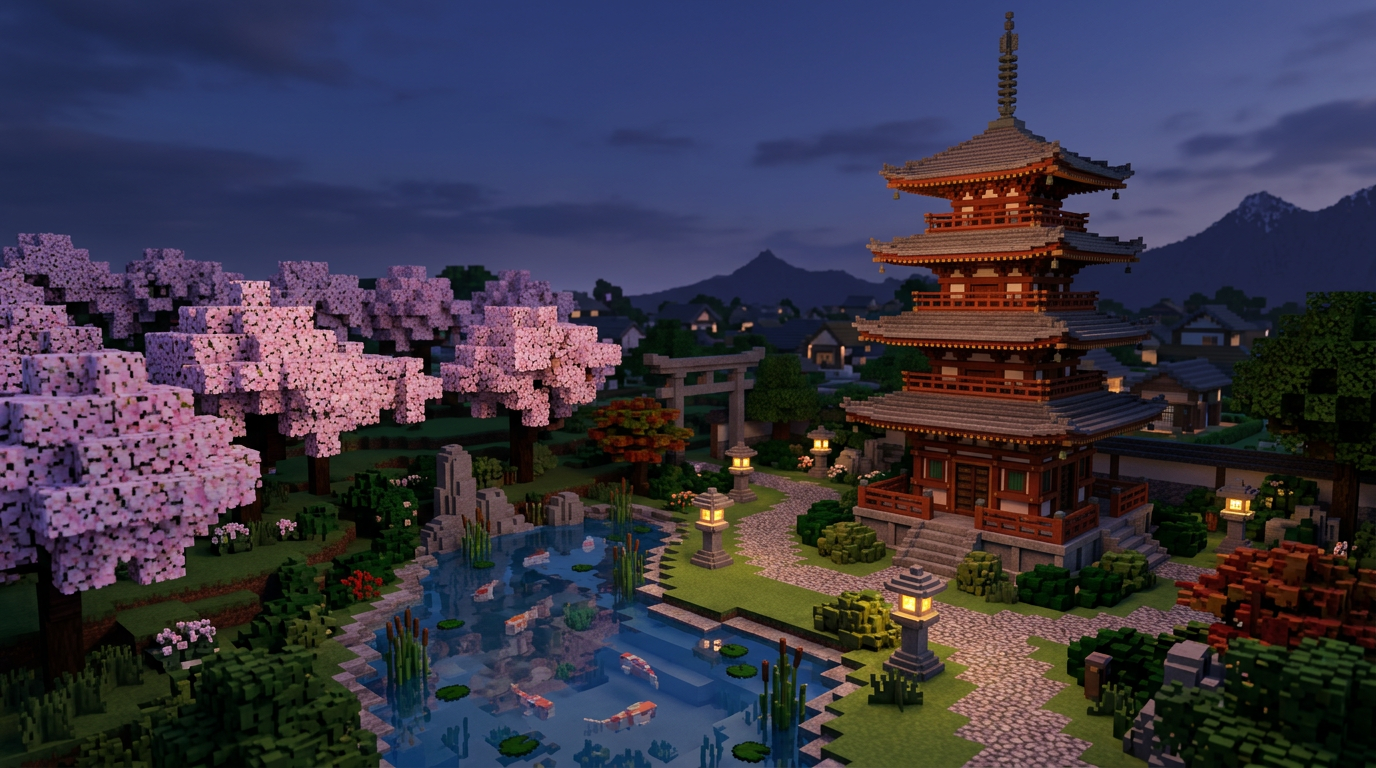 Source demonstration: Voxel Pagoda Garden