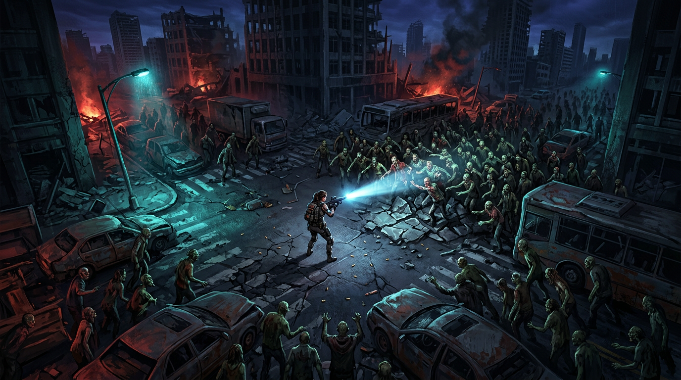 Source demonstration: Top-Down Zombie Holdout