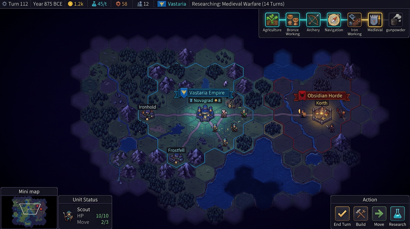 Source demonstration: Hex-Map Civilization Strategy