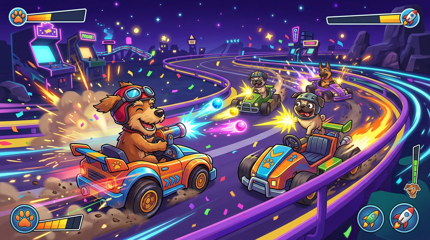 Source demonstration: 3D Dog Racing Shooter
