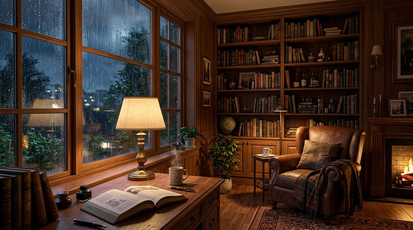AI-generated preview for Rainy-Night Reading Room