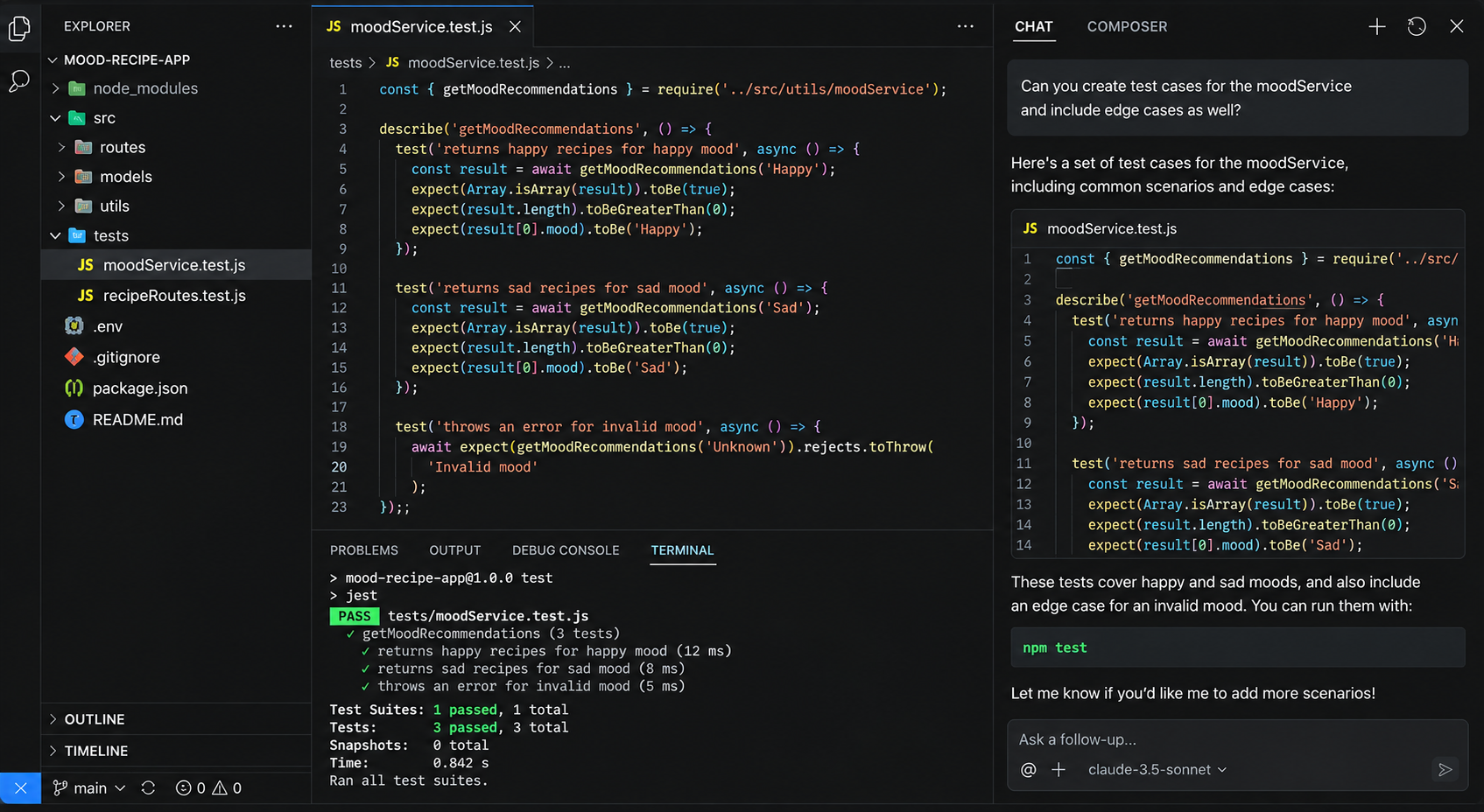 Écrire et améliorer des tests avec Cursor