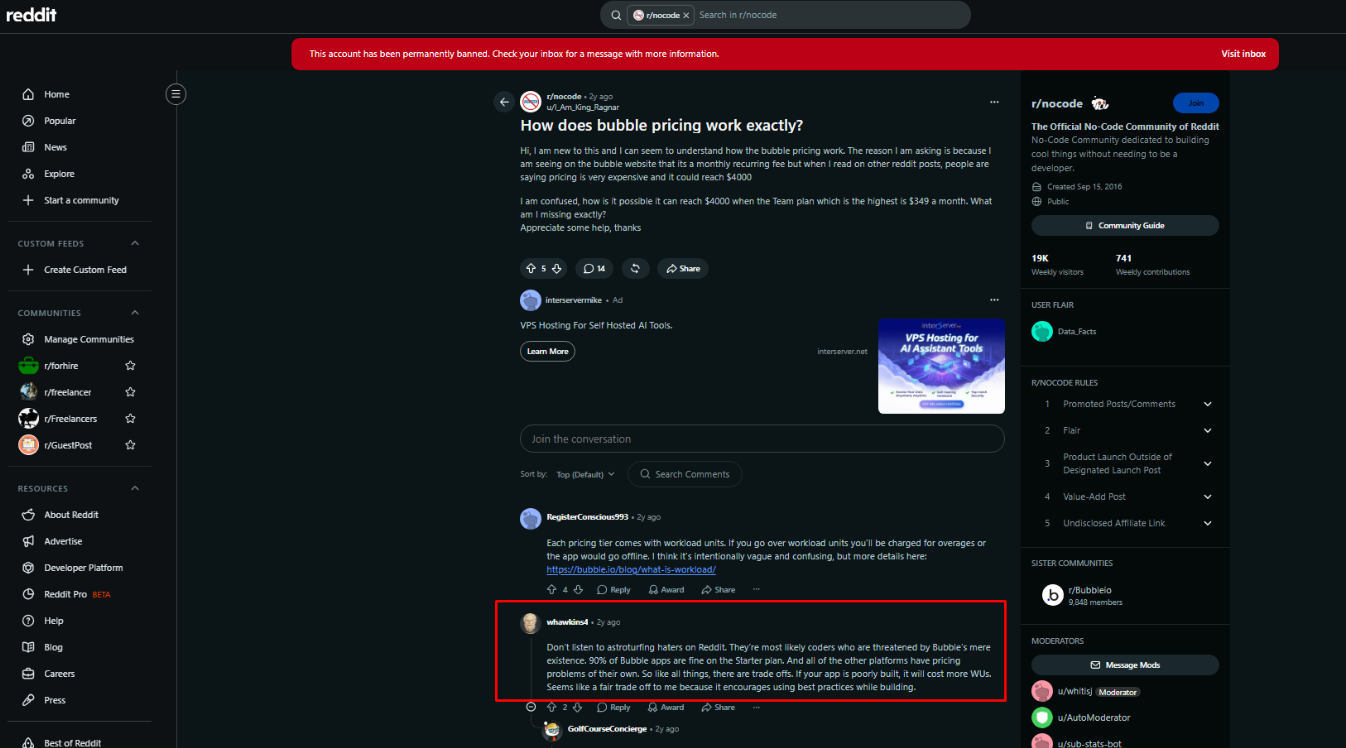 positive comments about bubble pricing on reddit