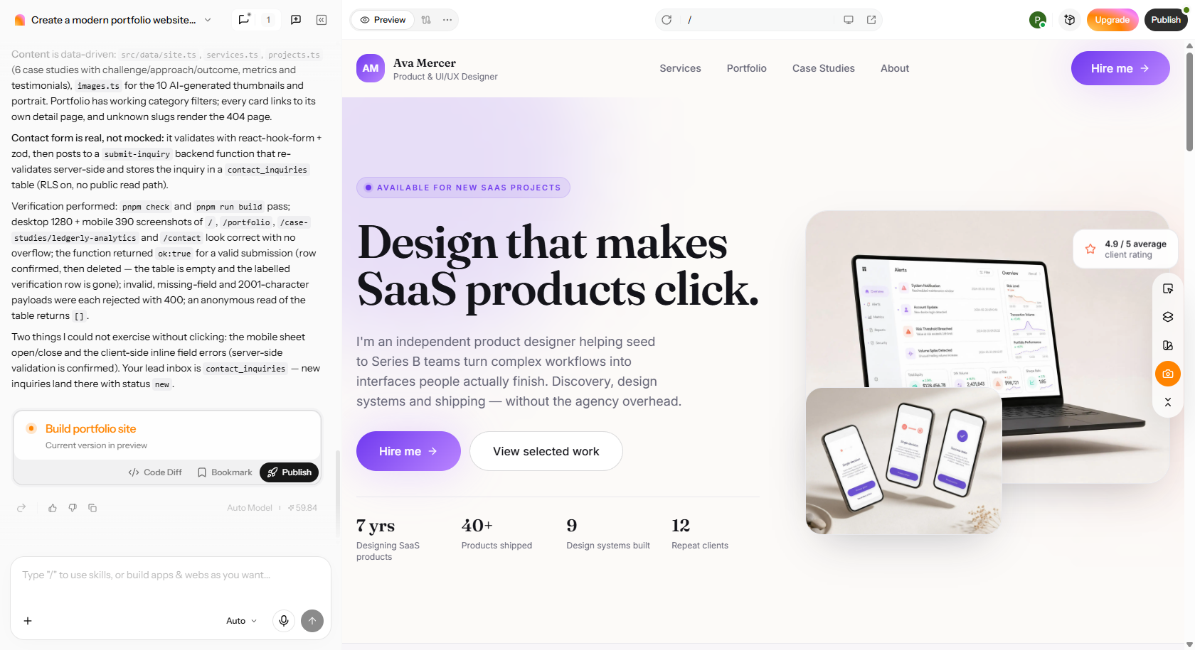 publier le site pour le freelance