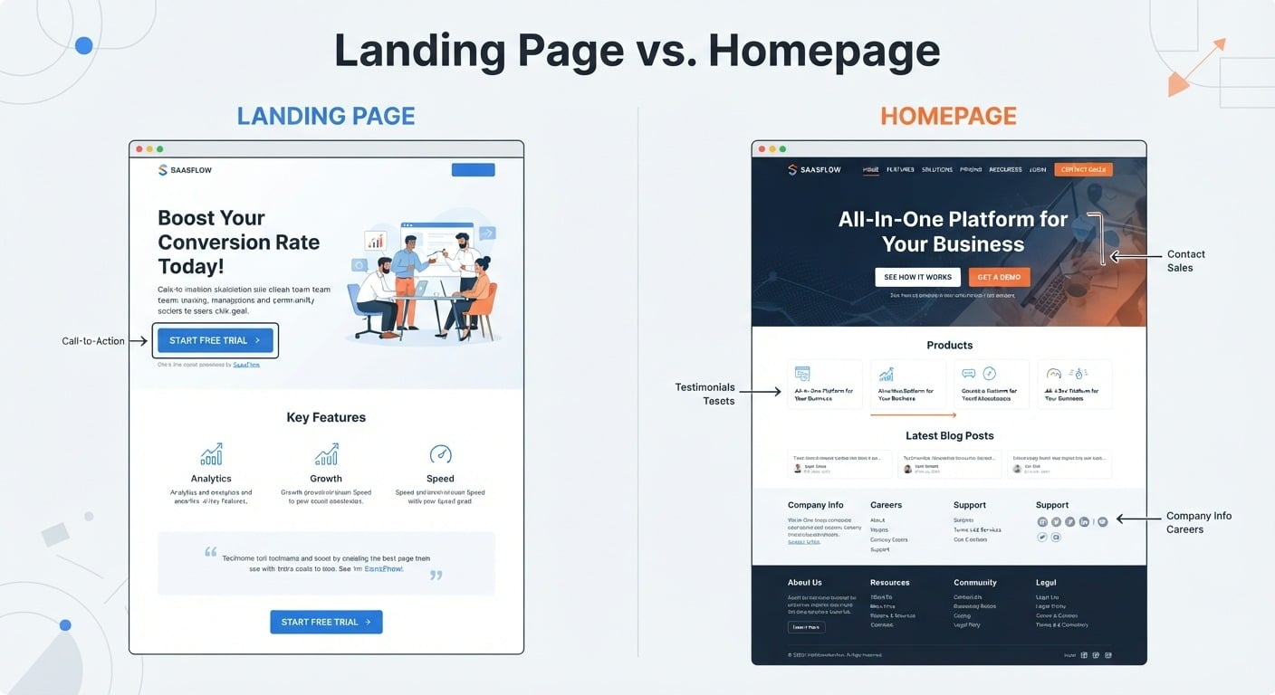 Qu'est-ce qu'une landing page (et en quoi diffère-t-elle d'une page d'accueil) ?