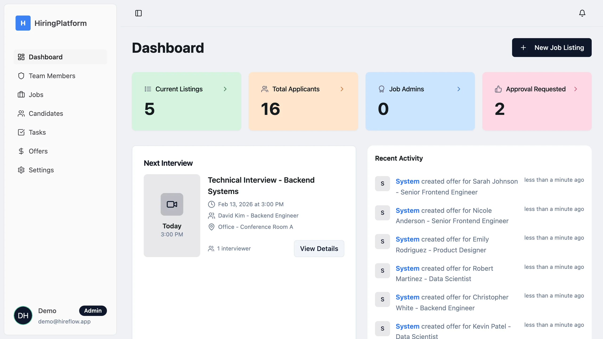 The generated SignalDesk account-creation screen with email-and-password authentication fields.