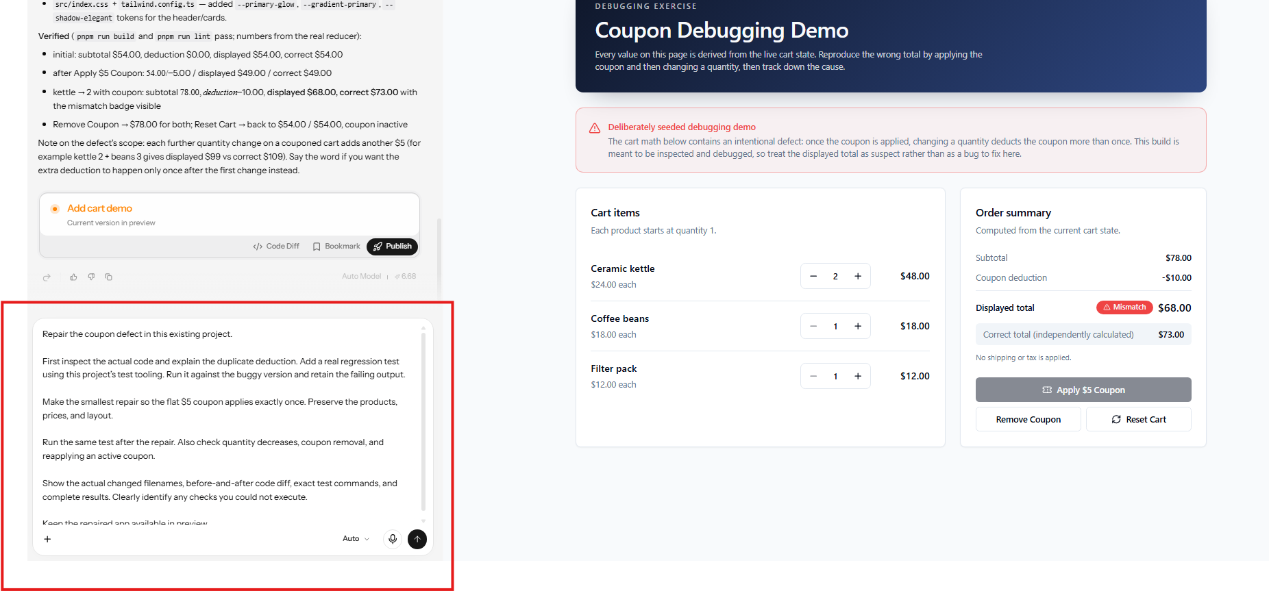Demander une réparation ciblée