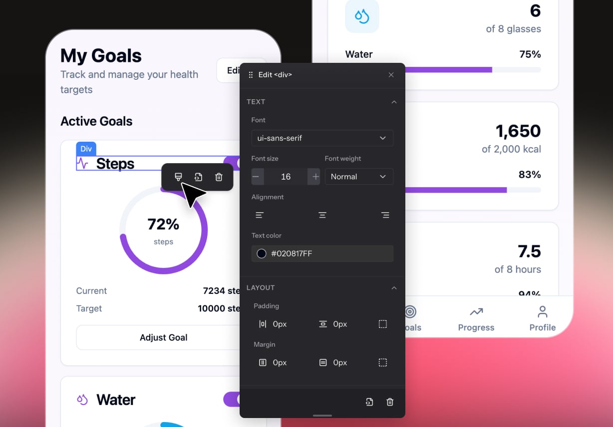 Lovable’s mobile preview of the generated SignalDesk landing page.