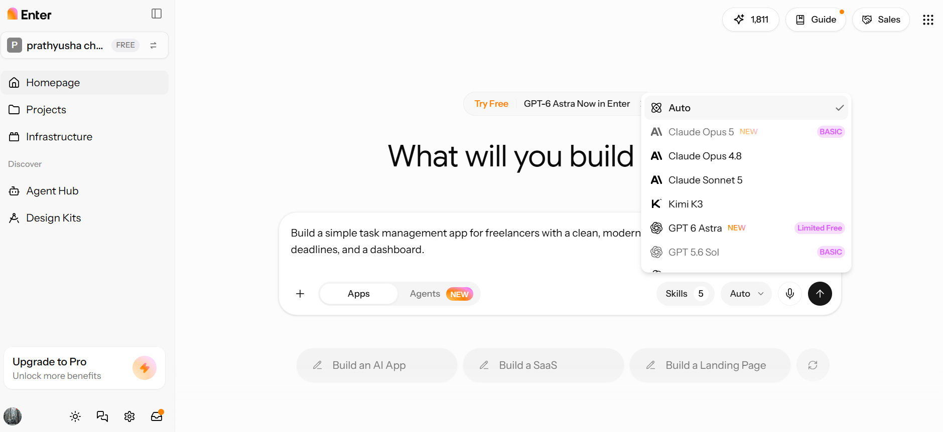 Personnalisez votre application dans Enter Pro