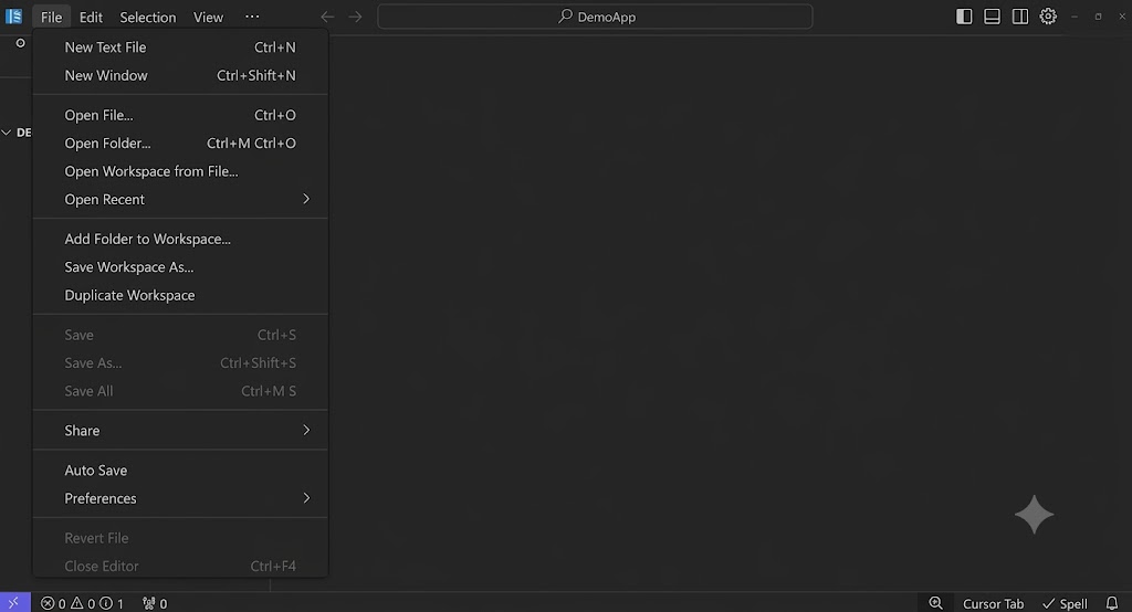 Installer Cursor et ouvrir ou créer un projet