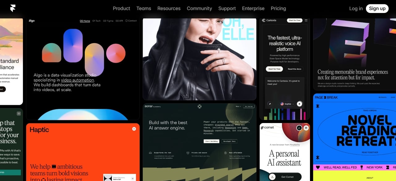 Framer homepage