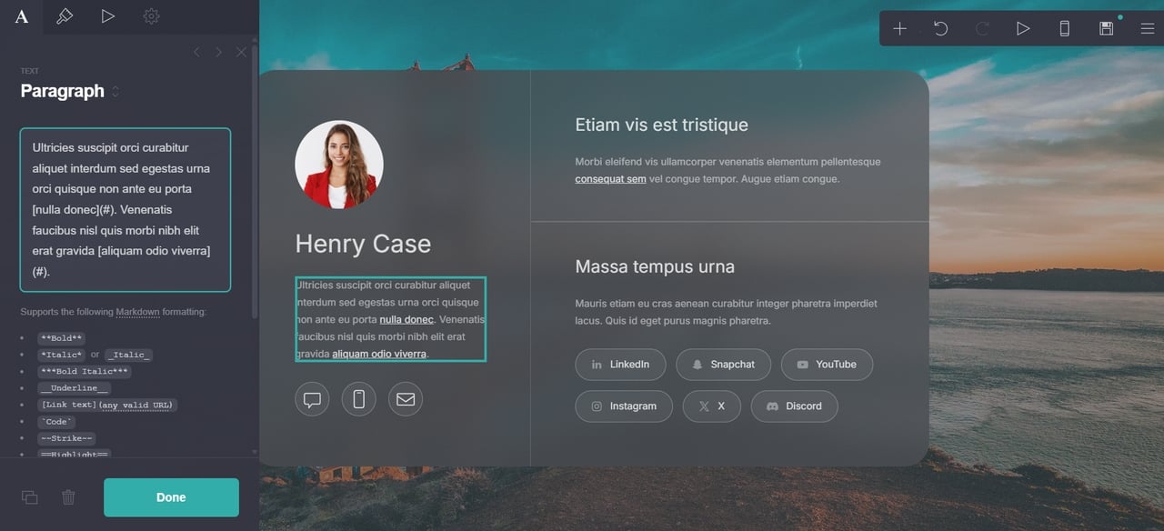 Customize the content