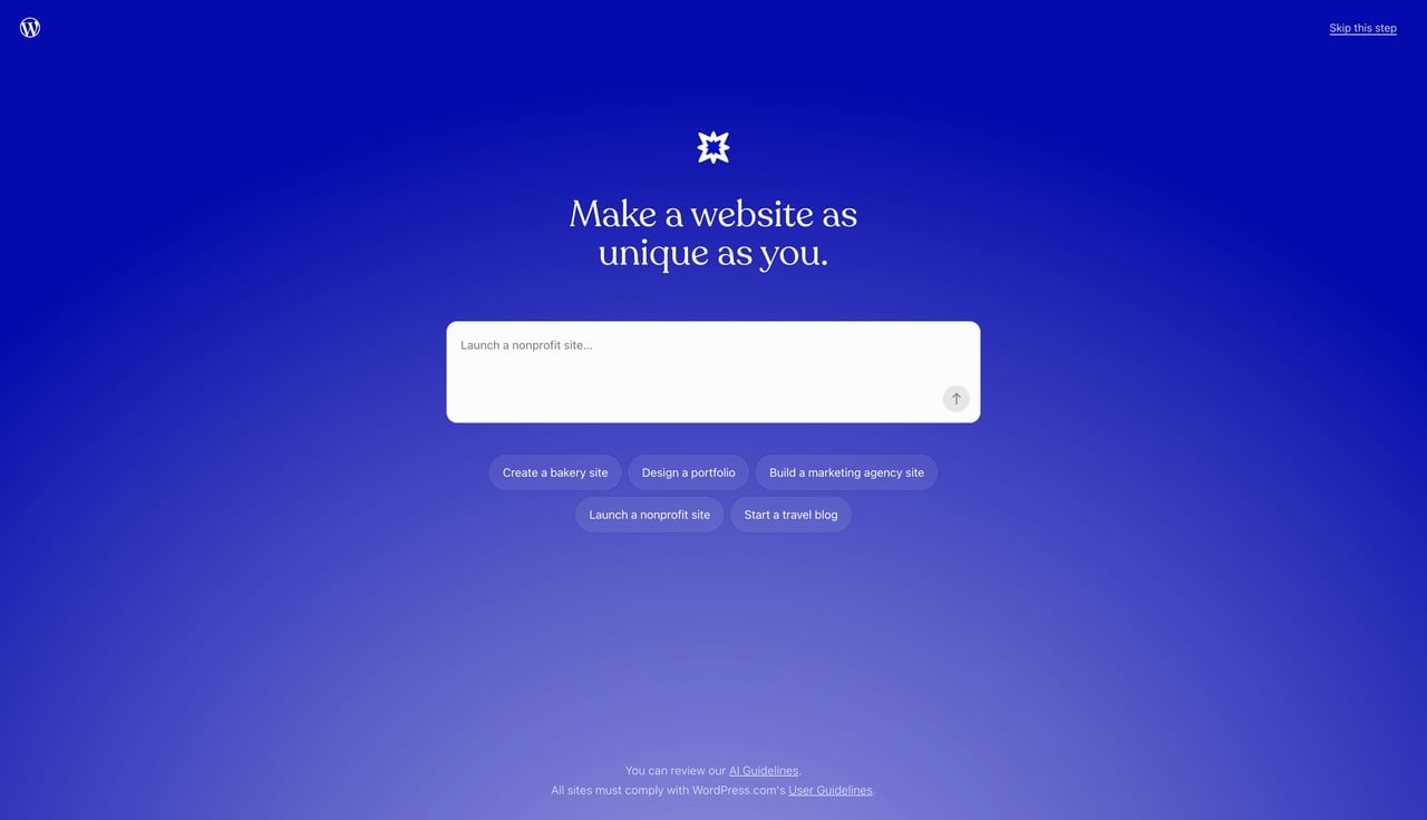 wordpress homepage