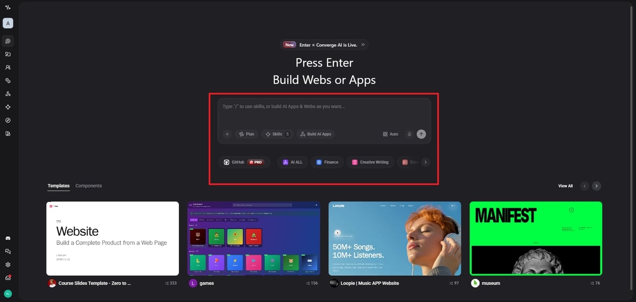Access the main dashboard