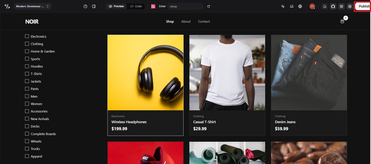 Publish the site