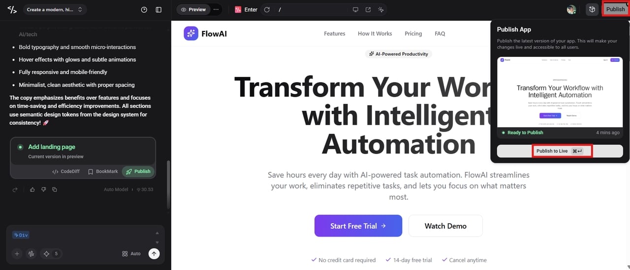 Publish the website