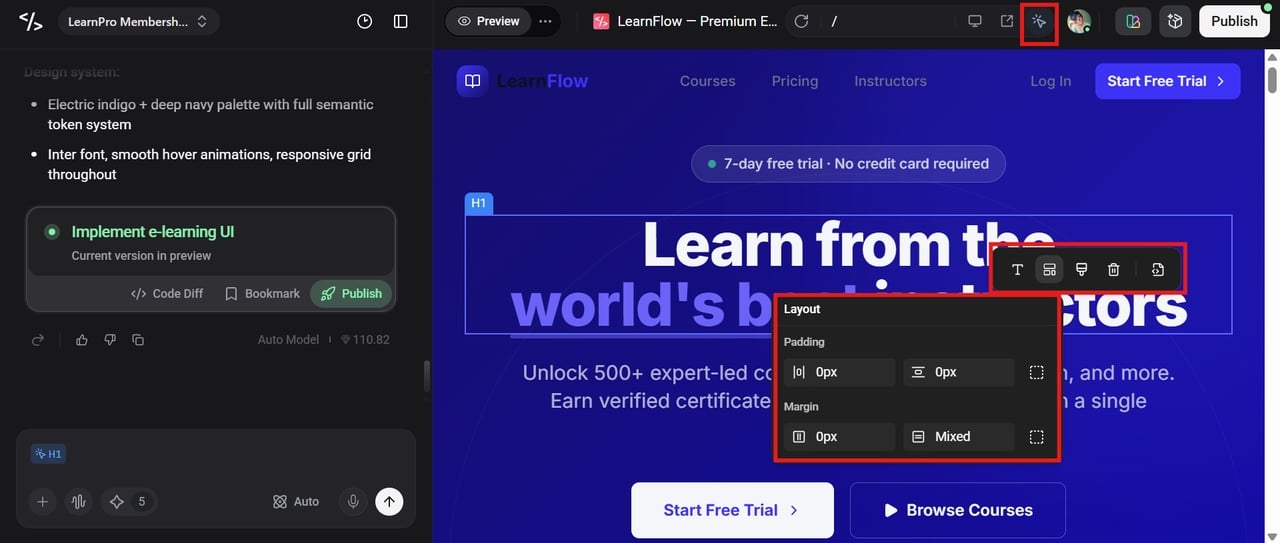 Publish and go live