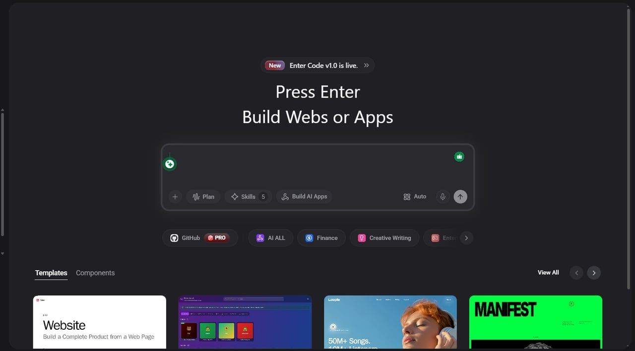 Enter Pro interactive dashboard