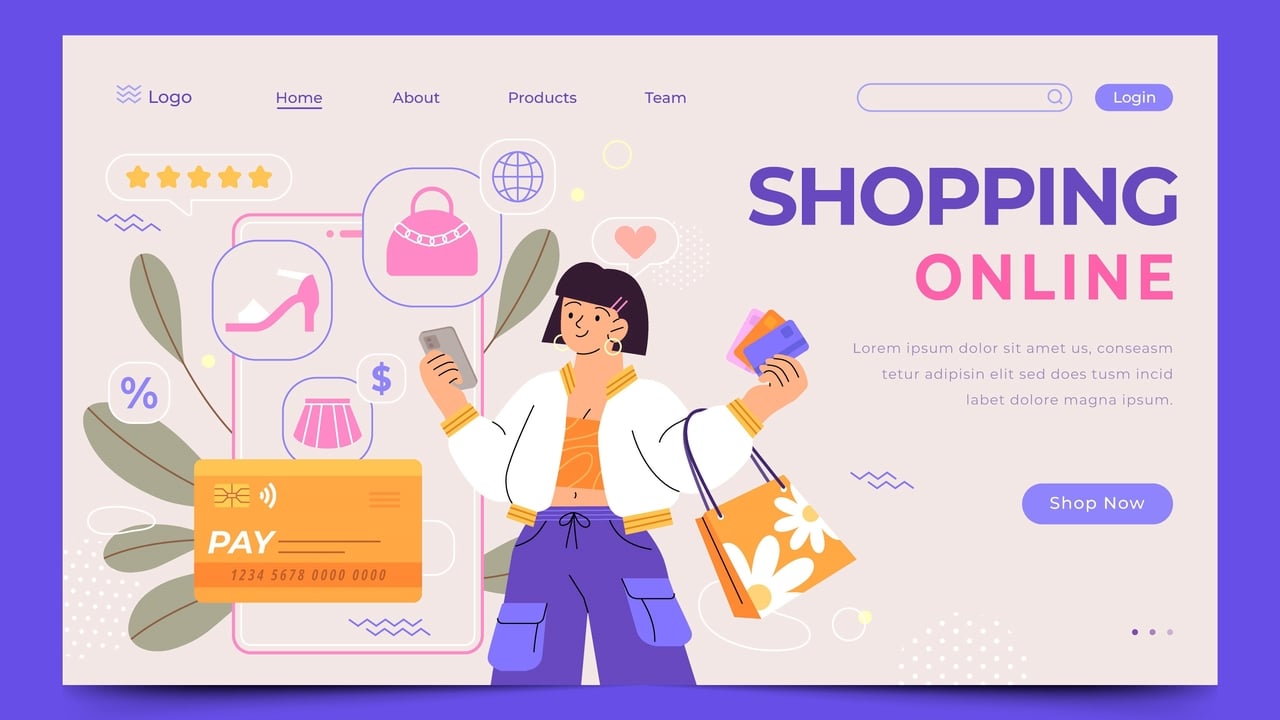 A mockup of an e-commerce website