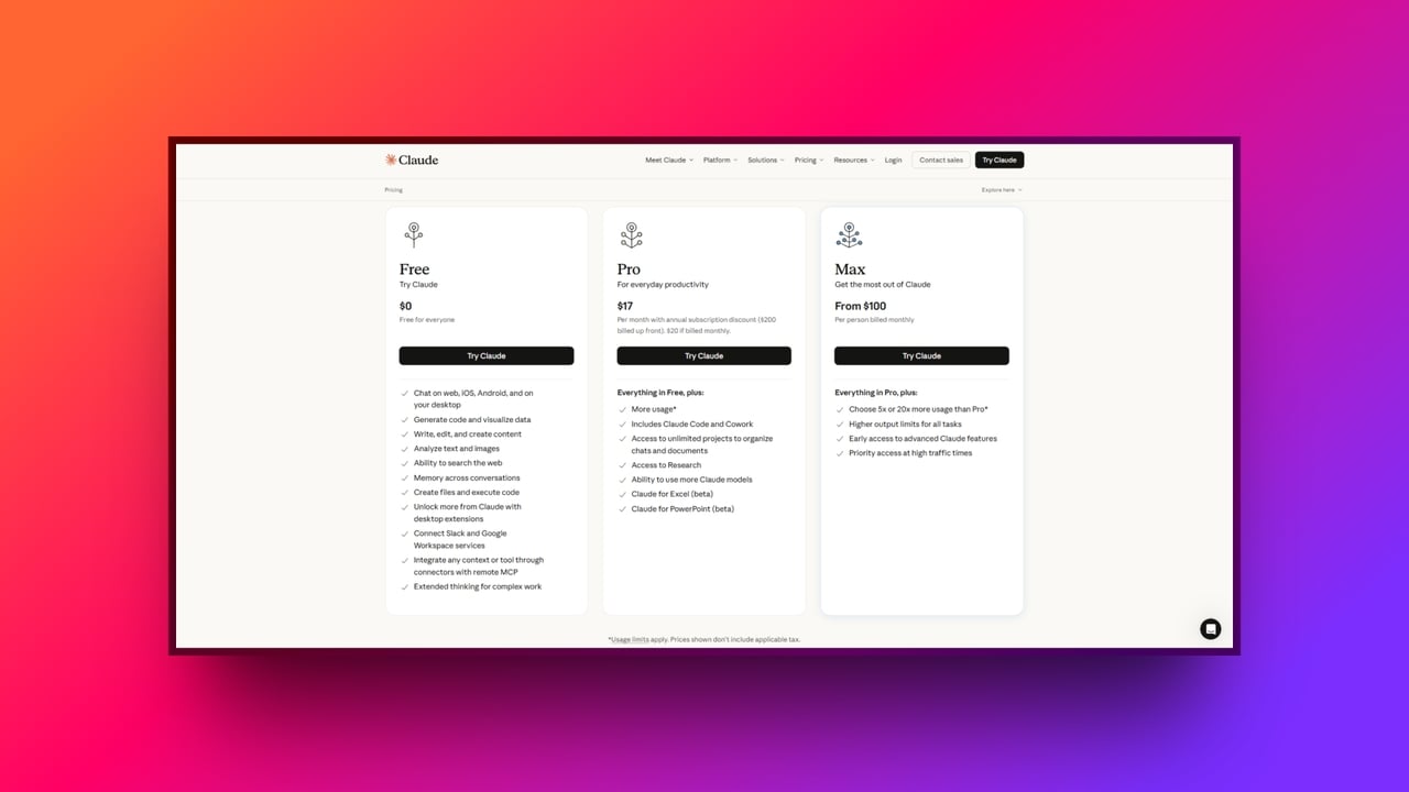 Claude AI homepage