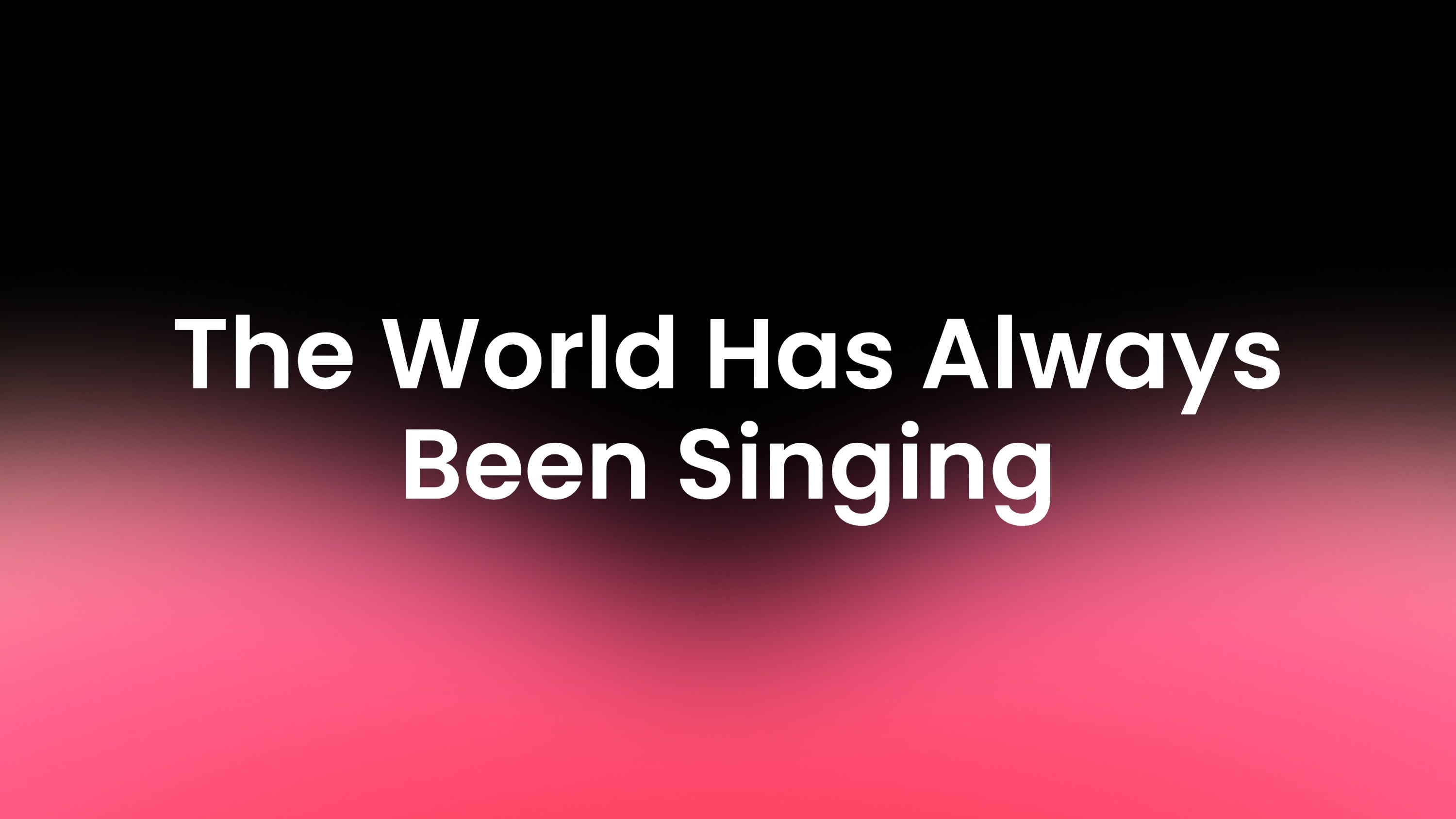 Earth Sound — The World Has Always Been Singing. We Just Built the Map.