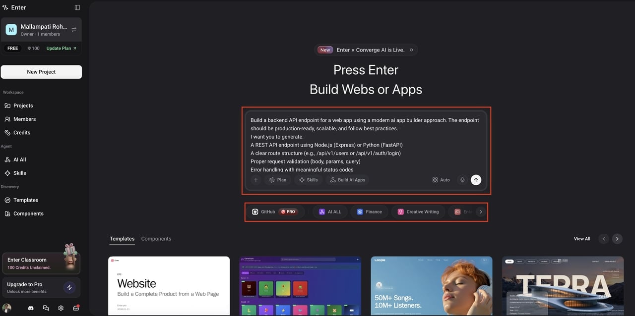 Add a text prompt