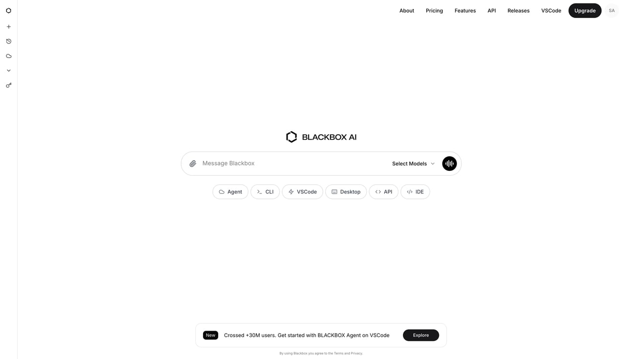 blackbox.ai interface