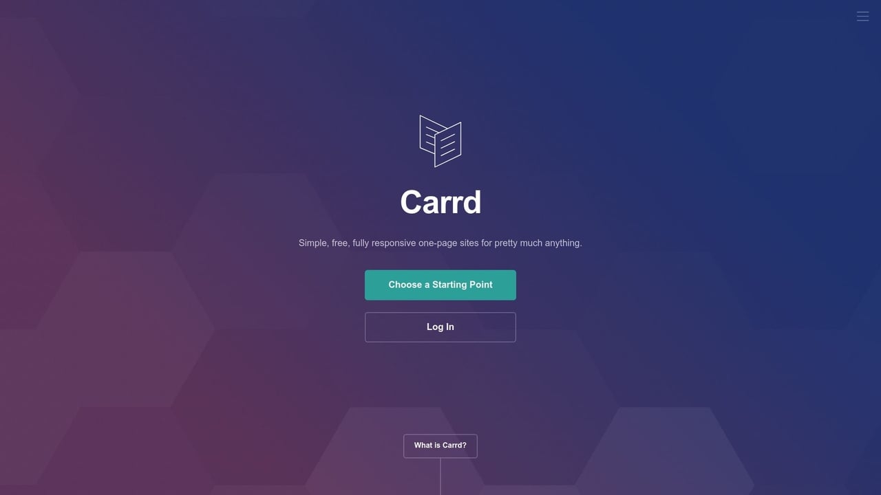 Carrd homepage
