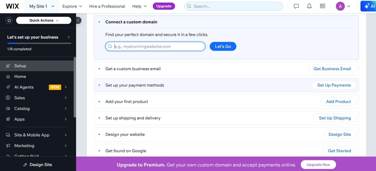 Wix eCommerce website builder