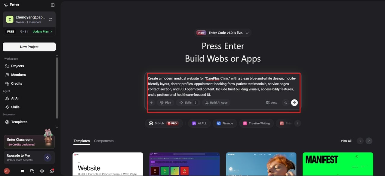 Describe your website design