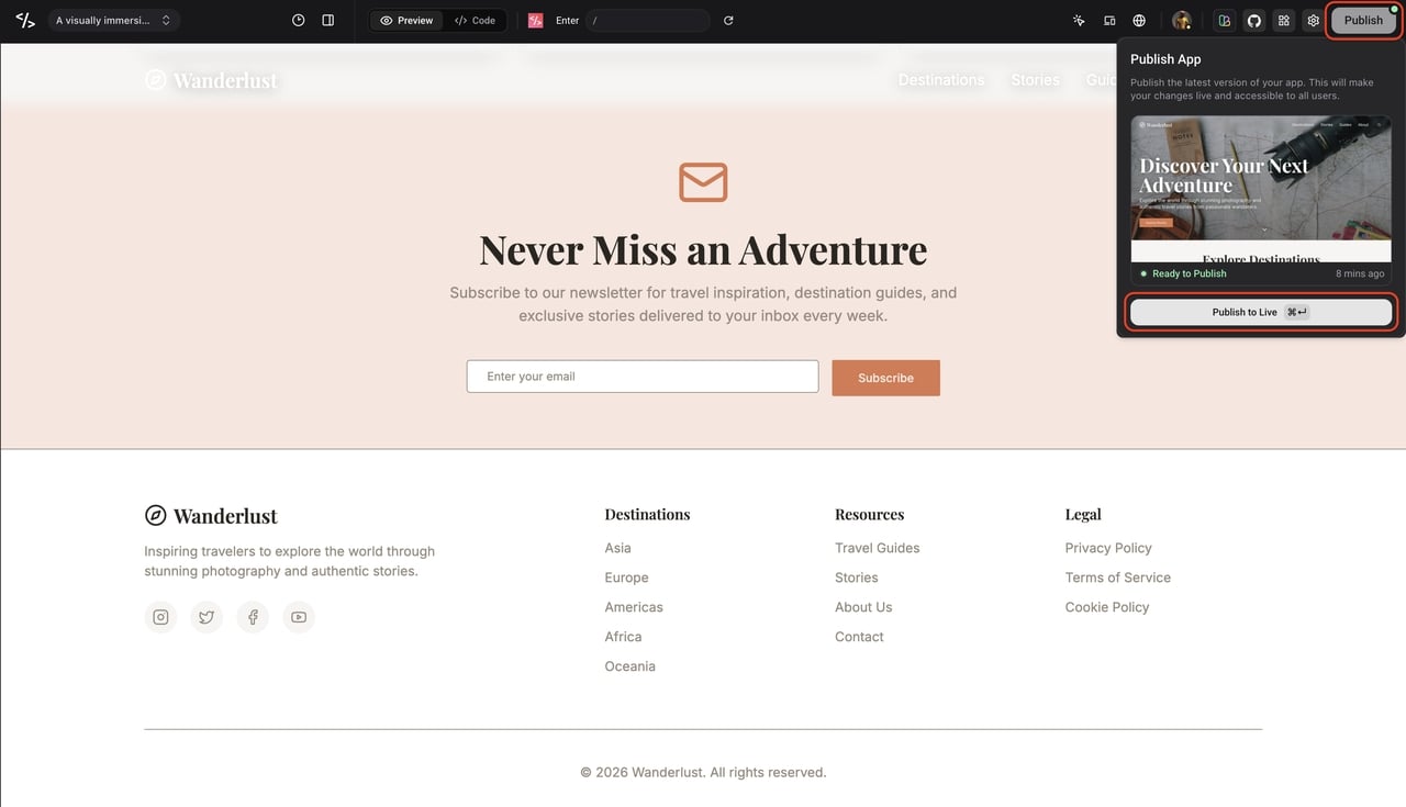 Deploy/ Publish and export