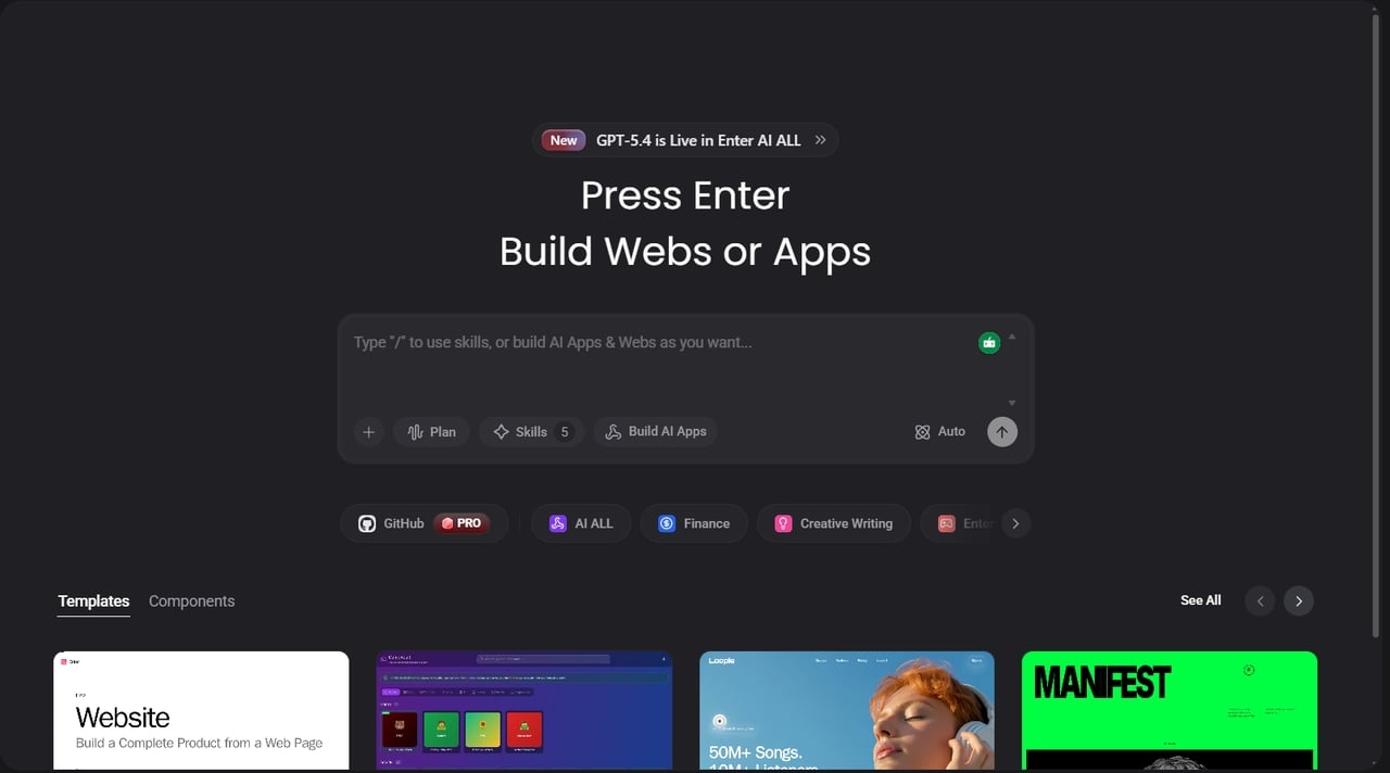 Enter Pro interface for coding