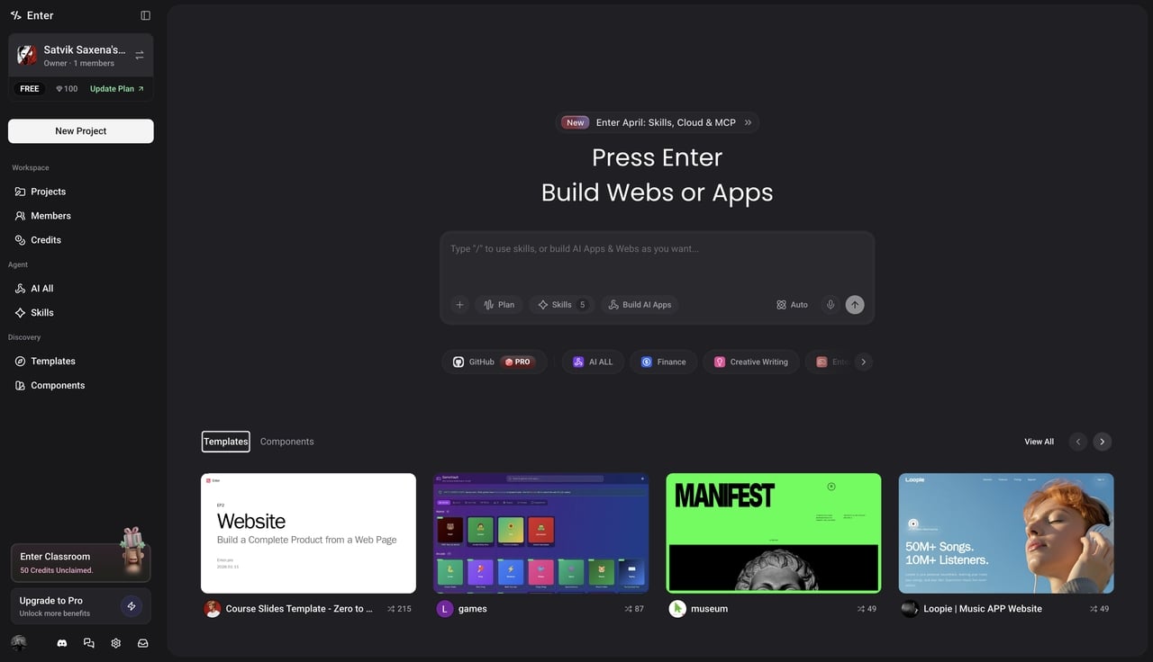 Enter Pro