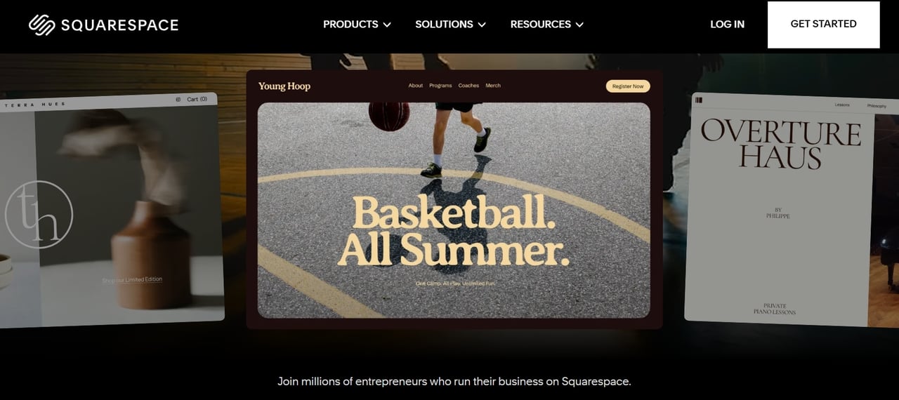 Squarespace homepage