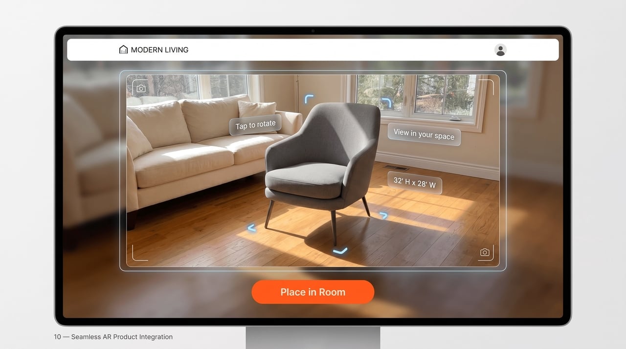 Web design featuring AR integration