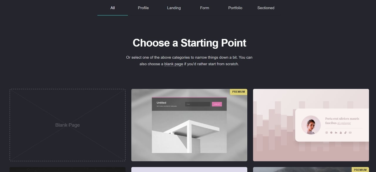 Choose a starting point