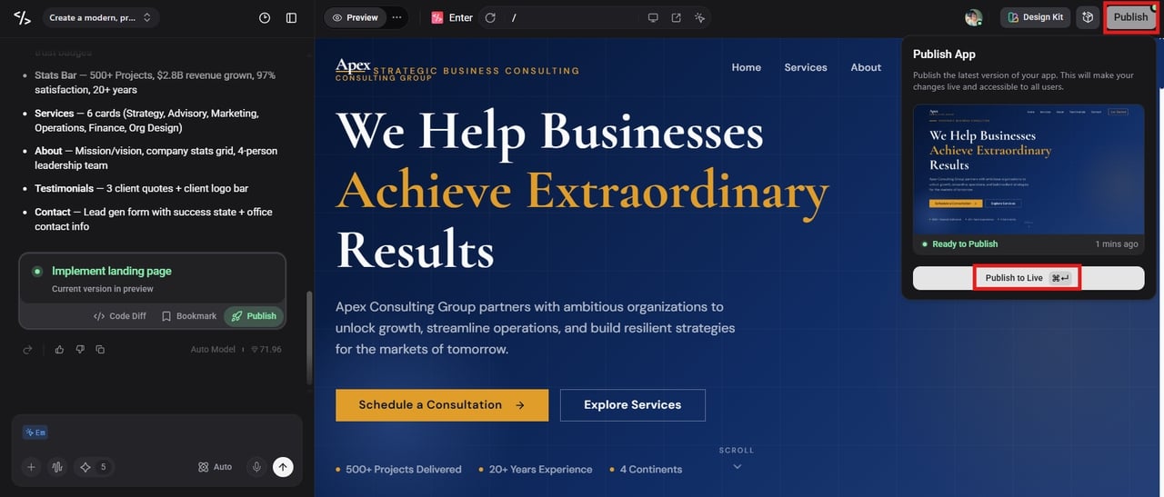 publish your website