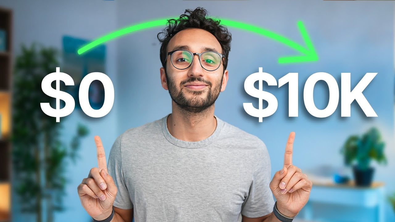 Ali Abdaal video thumbnail: How to finally start your first business in 2026