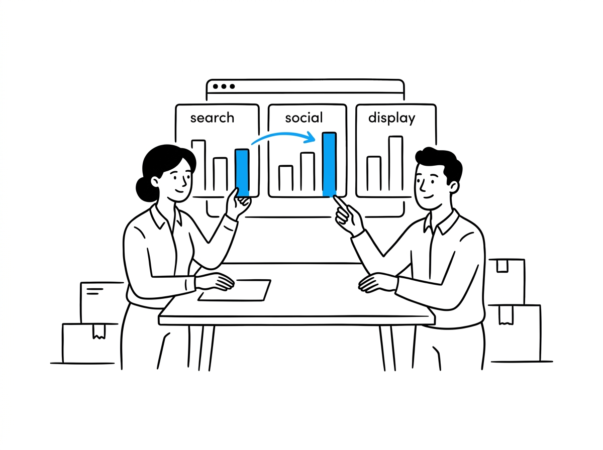 AI reallocating ad budget in real time across search, social, and display channels